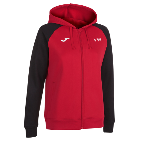 VESTE A CAPUCHE JOMA FEMME ACADEMY IV ROUGE NOIR AIX ATHLE