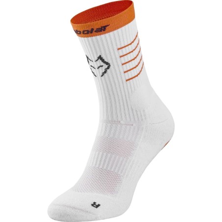 BABOLAT CHAUSSETTES J LEBRON BLANCHE ORANGE