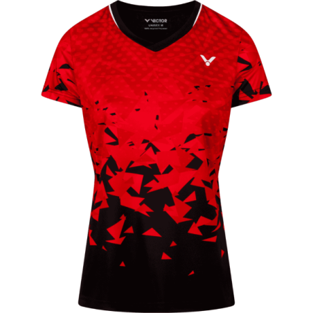 VICTOR T-SHIRT FEMME NOIR/ROUGE